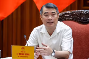 Thủ tướng Chính phủ Lê Minh Hưng phát biểu ý kiến tại cuộc họp. (Ảnh: VGP/Nhật Bắc)