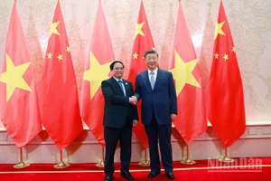 Thủ tướng Chính phủ Phạm Minh Chính và Tổng Bí thư, Chủ tịch Tập Cận Bình. (Ảnh: Nhật Bắc)