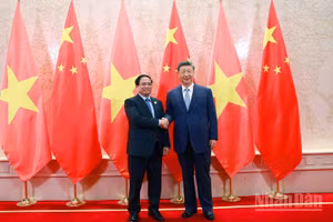 Thủ tướng Chính phủ Phạm Minh Chính và Tổng Bí thư, Chủ tịch Tập Cận Bình. (Ảnh: Nhật Bắc)