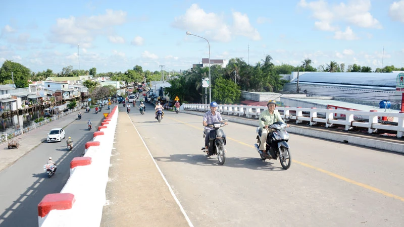 Một góc trung tâm huyện Vĩnh Thuận.