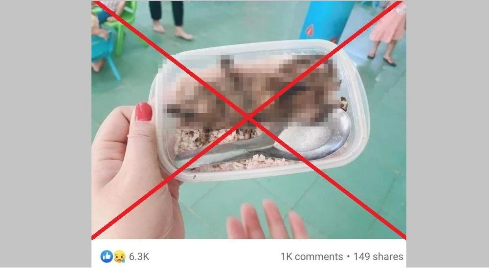 Hình ảnh hộp cơm chỉ với món thịt chuột được đưa lên mạng xã hội gần đây đã được chụp vào thời điểm tháng 12/2019. (Ảnh chụp màn hình)