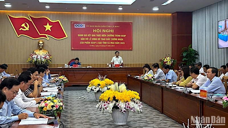 Hội nghị đánh giá kết quả thực hiện Chương trình OCOP tỉnh Cà Mau năm 2023 vào chiều 25/1.