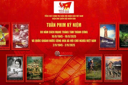 Poster chính thức của Tuần phim do Điện ảnh Quân đội nhân dân tổ chức.