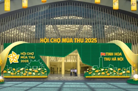 Cổng Hội chợ Mùa thu 2025. (Ảnh: Vneconomy.vn)