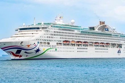 Tàu du lịch 5 sao Star Voyager đón du khách từ Thành phố Hồ Chí Minh đến Singapore tại cụm cảng Cái Mép-Thị Vải vào tháng 6/2025. (Ảnh: LONG TRÌ)