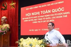 Thủ tướng Chính phủ Phạm Minh Chính phát biểu bế mạc Hội nghị. (Ảnh: TRẦN HẢI)