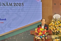 Ông Hồ Xuân Hùng, Chủ tịch Tổng hội Nông nghiệp và Phát triển nông thôn Việt Nam phát biểu tại Lễ tổng kết Đề án truyền thông “Tín dụng xanh cho doanh nghiệp và nhà nông năm 2025”.