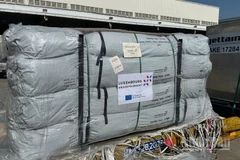 Lô hàng viện trợ khẩn cấp của Liên minh châu Âu (EU) được vận chuyển từ Luxembourg.