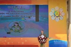 Tiến sĩ Trần Văn Miều, Phó Chủ tịch Hội Bảo vệ Thiên nhiên và Môi trường Việt Nam, Trưởng ban tổ chức phát biểu tại buổi lễ.