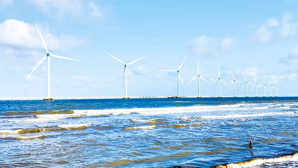 Điện gió góp phần tăng trưởng kinh tế của tỉnh Vĩnh Long.