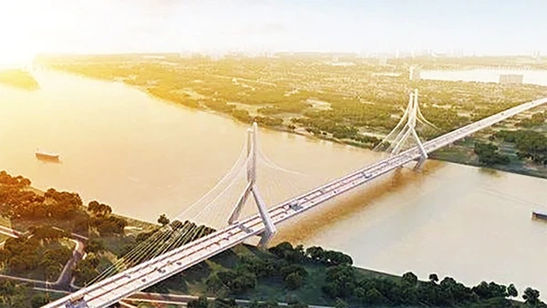 Quy hoạch với tầm nhìn 100 năm sẽ giúp Hà Nội kết nối, khai thác hệ thống hạ tầng một cách hiệu quả. (Trong ảnh: Phối cảnh cầu Tứ Liên)