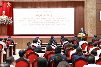 Hội nghị của Ban Thường vụ Thành ủy Hà Nội học tập, nghiên cứu, triển khai thực hiện Nghị quyết và Chương trình hành động thực hiện Nghị quyết Đại hội đại biểu Đảng bộ thành phố Hà Nội lần thứ 18, nhiệm kỳ 2025-2030.