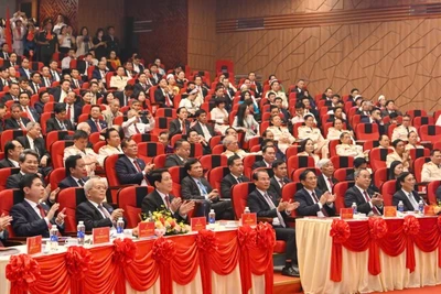 Chủ tịch nước Lương Cường và các đại biểu dự Đại hội. (Ảnh: THỦY NGUYÊN)