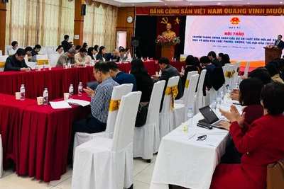 Giáo sư, Tiến sĩ Trần Văn Thuấn, Thứ trưởng Y tế, Chủ tịch Hội đồng Y khoa quốc gia, phát biểu tại hội thảo.