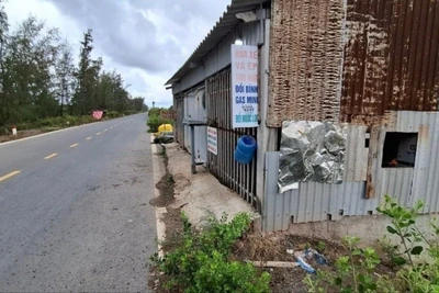 Nhiều hộ dân ngang nhiên dựng nhà, lều quán sát mặt đê ven biển ở Bạc Liêu.