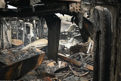 Cảnh đổ nát sau vụ tấn công vào trung tâm cai nghiện ở Kabul, Afghanistan, ngày 17/3/2026. (Nguồn: THX/TTXVN)