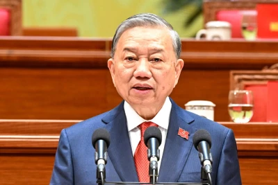 Tổng Bí thư Tô Lâm phát biểu tại phiên bế mạc Đại hội đại biểu toàn quốc lần thứ XIV của Đảng Cộng sản Việt Nam. (Ảnh: DUY LINH)