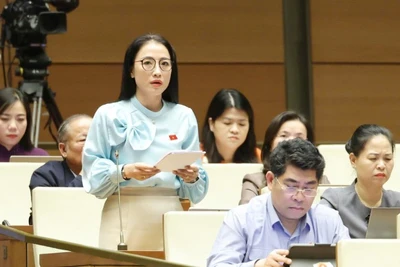 Đại biểu Trần Khánh Thu (Đoàn Hưng Yên). (Ảnh: DUY LINH)