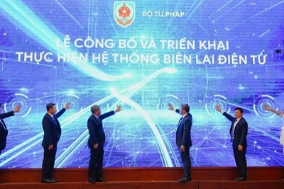 Bộ Tư pháp khai trương phần mềm biên lai điện tử thi hành án dân sự. (Ảnh: TH)