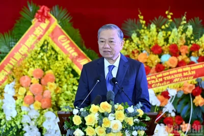 Tổng Bí thư Tô Lâm phát biểu tại Lễ kỷ niệm 80 năm Ngày truyền thống Tòa án nhân dân. (Ảnh: ĐĂNG KHOA)