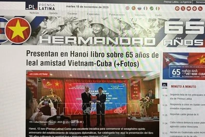 Prensa Latina khai trương chuyên mục “Cuba-Việt Nam: Tình anh em 65 năm”. (Ảnh: TTXVN)