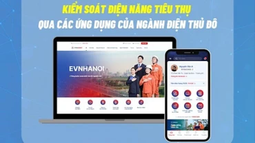 Kiểm soát điện năng tiêu thụ thông qua các ứng dụng. (Ảnh: EVNHANOI)