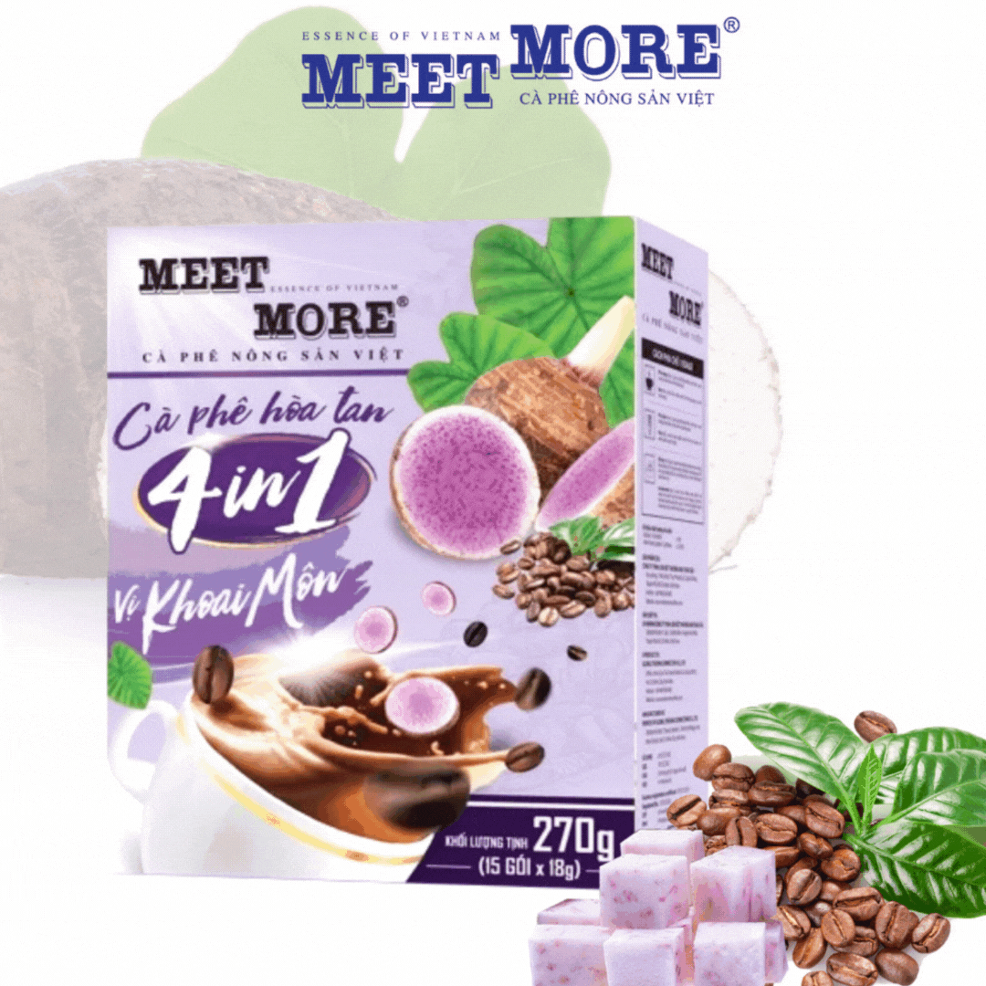 Cà-phê hòa tan 4 in 1 Meet More vị khoai môn 