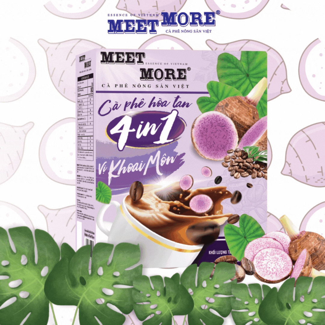 Cà-phê hòa tan 4 in 1 Meet More vị khoai môn 
