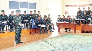 Buổi học chiến thuật tại Học viện Lục quân.