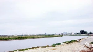 Bến sông Chợ Lâm, nơi có đền thờ ông hàng muối, sau trở thành Thành hoàng làng.