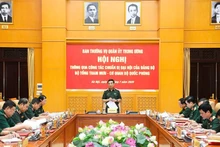 Đại tướng Phan Văn Giang chủ trì hội nghị. (Ảnh: Cổng thông tin điện tử Bộ Quốc phòng)