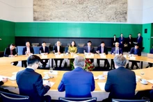 Phó Chủ tịch nước Võ Thị Ánh Xuân hội đàm với Phó Chủ tịch Quốc hội Liên bang Đức Bodo Ramelow. (Ảnh: TTXVN)