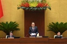Chủ tịch Quốc hội Trần Thanh Mẫn phát biểu tại phiên chất vấn và trả lời chất vấn. (Ảnh: DUY LINH)