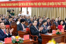 Chủ tịch Quốc hội dự Lễ công bố Nghị quyết sáp nhập đơn vị hành chính ở Cần Thơ. (Ảnh: TTXVN)