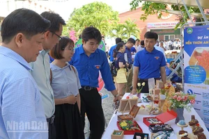 Không gian trưng bày “Sáng tạo trẻ và chuyển đổi số Đồng Tháp”.