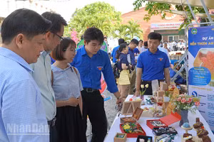 Không gian trưng bày “Sáng tạo trẻ và chuyển đổi số Đồng Tháp”.