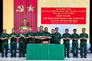 Đại diện Bộ đội Biên phòng các tỉnh, thành phố ký kết kế hoạch hiệp đồng quản lý, bảo vệ biên giới, khu vực tiếp giáp năm 2026.