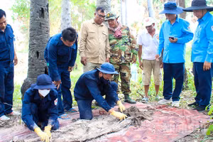Đội K91 quy tập được 1 hài cốt tại Gò Pua Prey, ấp Prey Svay, xã Choong Ompu, huyện Kanh Chrich, Vương quốc Campuchia.
