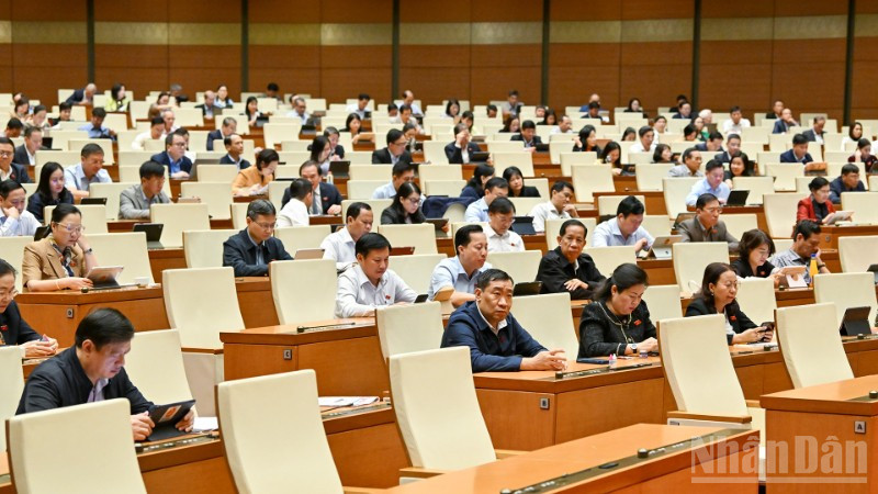 Các đại biểu Quốc hội tham dự phiên họp sáng 31/10/2025. (Ảnh: THỦY NGUYÊN)