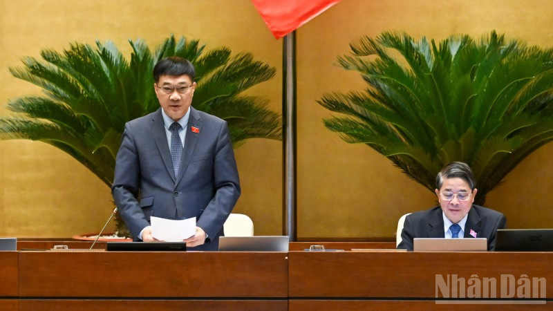 Phó Chủ tịch Quốc hội Vũ Hồng Thanh phát biểu kết luận nội dung thảo luận. (Ảnh: THỦY NGUYÊN)