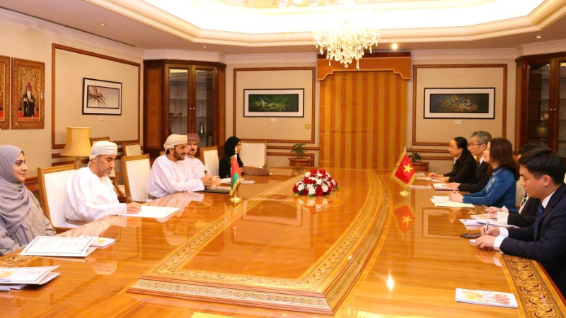 Thứ trưởng Ngoại giao Nguyễn Minh Hằng đồng chủ trì Tham vấn chính trị Việt Nam-Oman. (Ảnh: Bộ Ngoại giao)