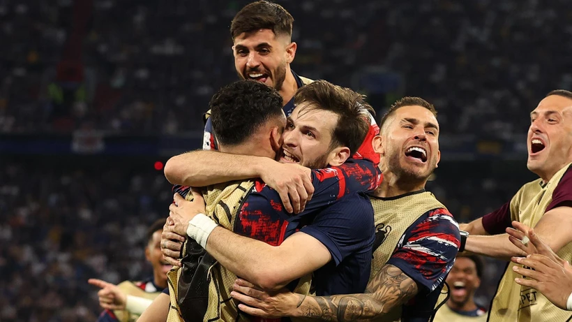 Các cầu thủ PSG ăn mừng trong trận chung kết trước Inter Milan. (Ảnh: UEFA) Các cầu thủ PSG ăn mừng trong trận chung kết trước Inter Milan. (Ảnh: UEFA)
