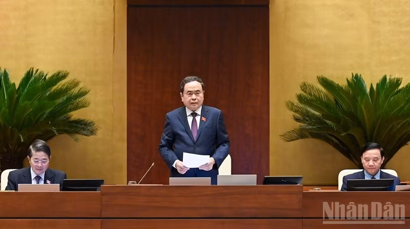 Chủ tịch Quốc hội Trần Thanh Mẫn phát biểu. (Ảnh: DUY LINH)