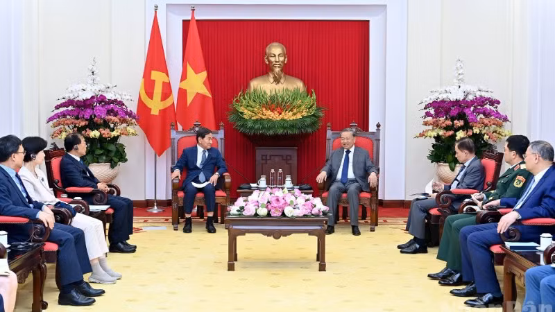 Quang cảnh buổi tiếp tại Trụ sở Trung ương Đảng. (Ảnh: ĐĂNG KHOA)