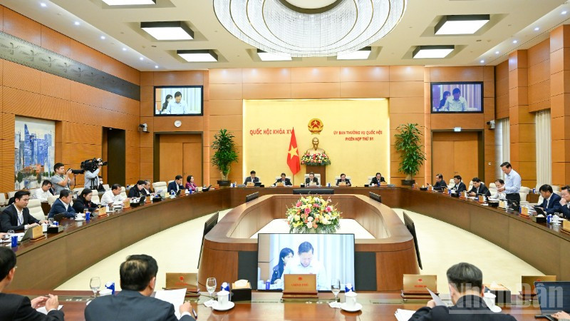 Quang cảnh phiên họp của Ủy ban Thường vụ Quốc hội. (Ảnh: DUY LINH)