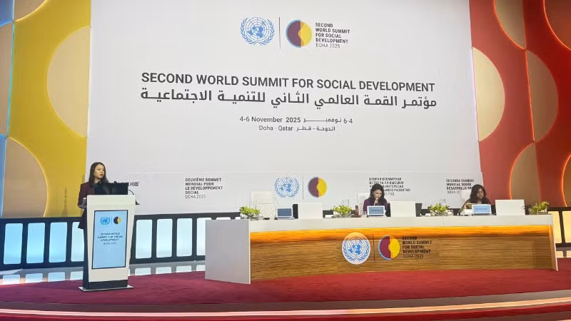 Thứ trưởng Ngoại giao Nguyễn Minh Hằng phát biểu tại hội nghị. (Ảnh: Bộ Ngoại giao)