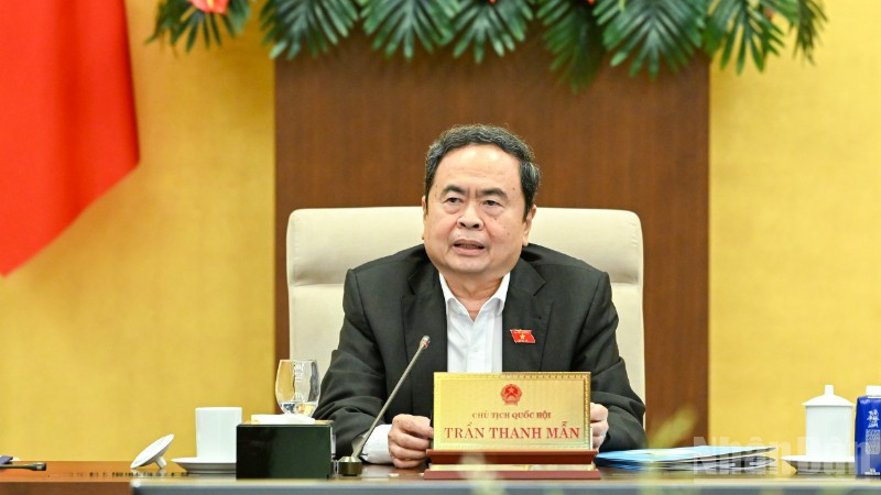 Chủ tịch Quốc hội Trần Thanh Mẫn phát biểu chỉ đạo phiên họp. (Ảnh: DUY LINH)