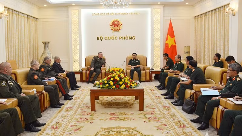 Quang cảnh buổi tiếp. (Ảnh: HÀ PHƯƠNG)