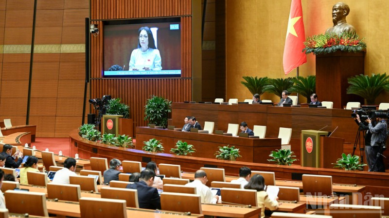 Quang cảnh phiên thảo luận của Quốc hội, chiều 12/11/2025. (Ảnh: DUY LINH)