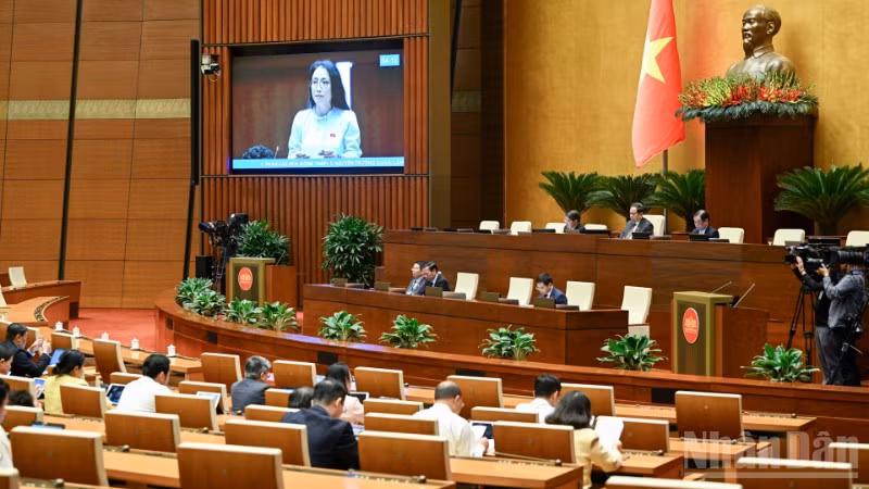 Quang cảnh phiên thảo luận của Quốc hội, chiều 12/11/2025. (Ảnh: DUY LINH)